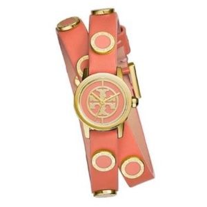 Tory Burch 'Reva Mini' Logo Dial Double Wrap Watch